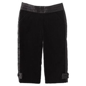 Gymboree girl velvet velveteen satin black tuxedo dress pants pull on 18 24 mo